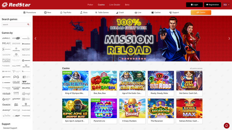 Red Star Casino — Homepage