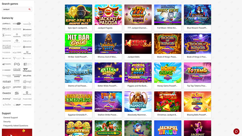 Red Star Casino — Jackpot games