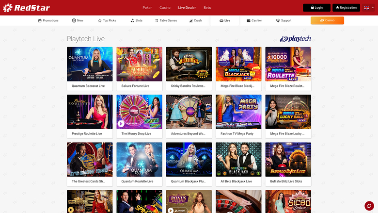Red Star Casino — Live dealer lobby