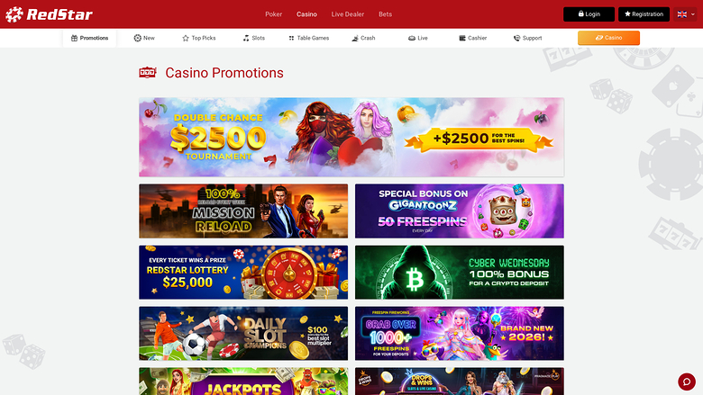 Red Star Casino — Promotions page