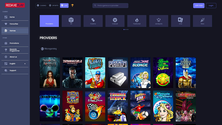 RedAxePlay Casino — Games by studio
