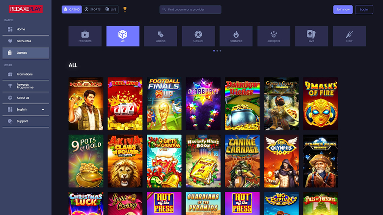 RedAxePlay Casino — Games lobby
