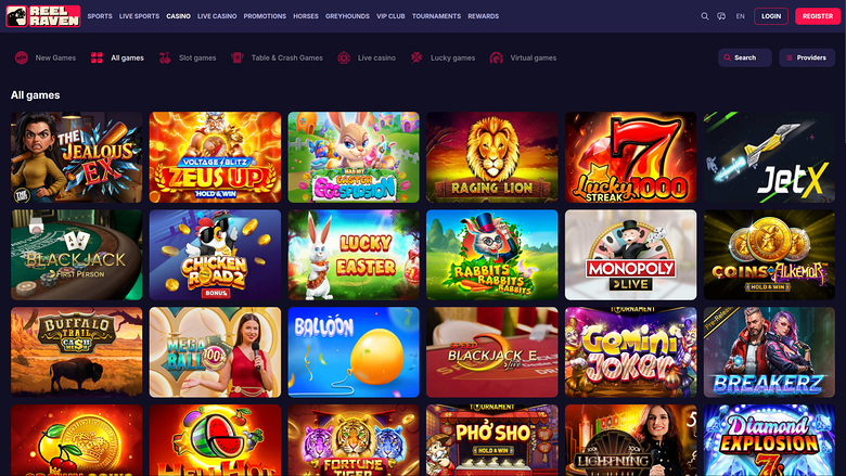 ReelRaven Casino — Games lobby