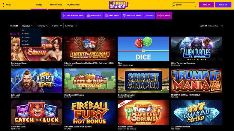 Reels Grande Casino — Games by studio