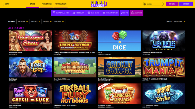 Reels Grande Casino — Games lobby