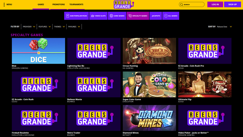 Reels Grande Casino — Games lobby