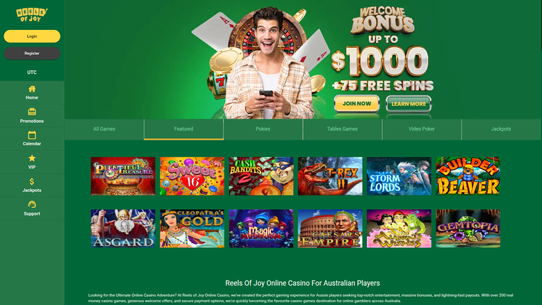 Reels of Joy Casino — Homepage