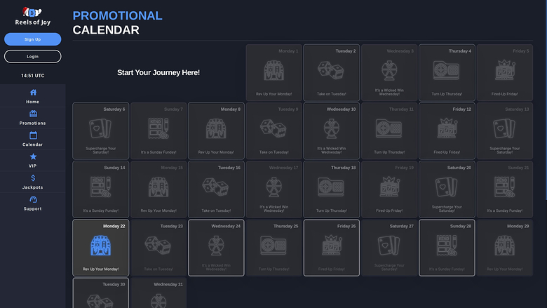 Reels of Joy.io Casino — Calendar