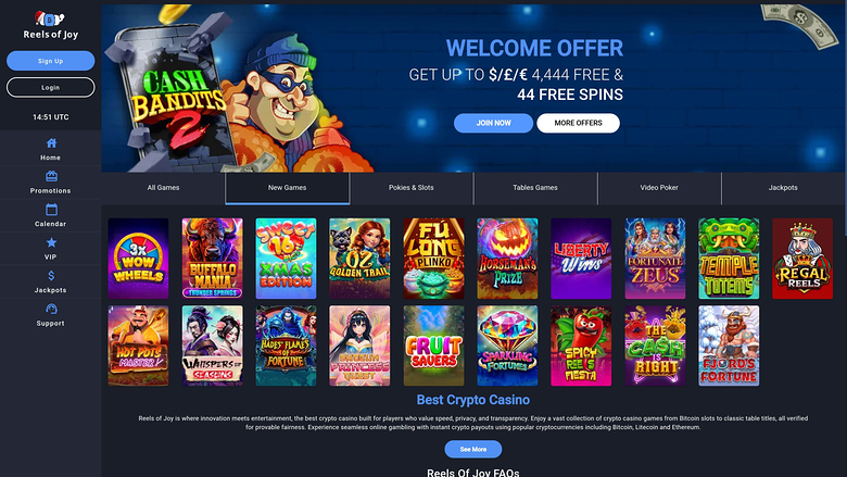 Reels of Joy.io Casino — Homepage