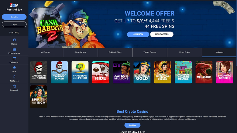 Reels of Joy.io Casino — Jackpot games