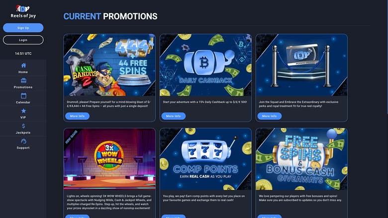 Reels of Joy.io Casino — Promotions page
