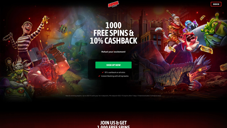 Refuel Casino — Homepage