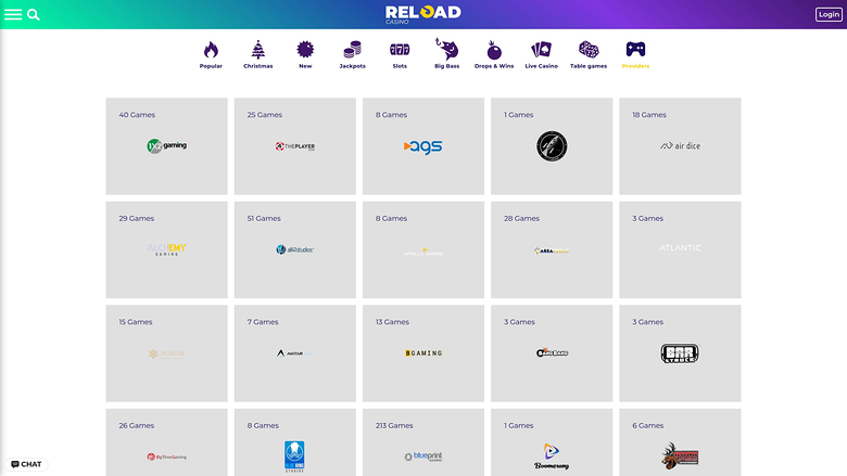 Reload Casino — Games by studio
