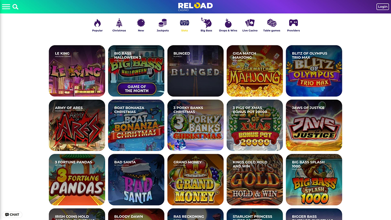Reload Casino — Games lobby