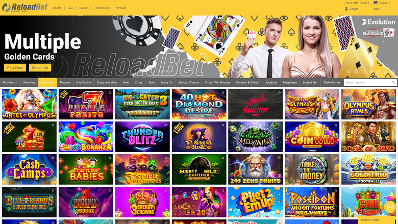 ReloadBet Casino — Games lobby