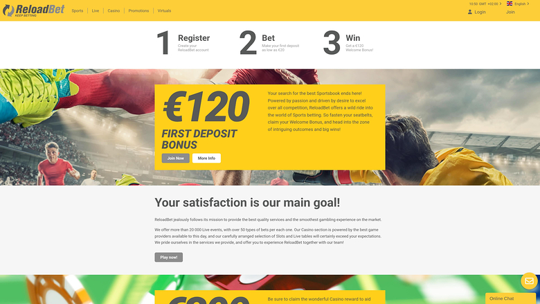 ReloadBet Casino — Homepage