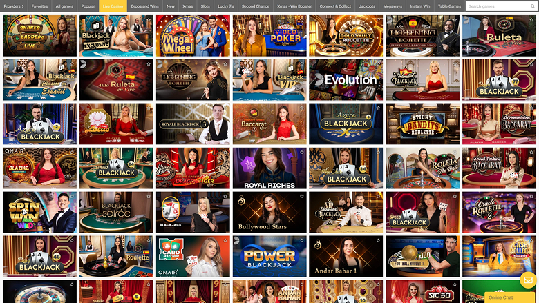 ReloadBet Casino — Live dealer lobby