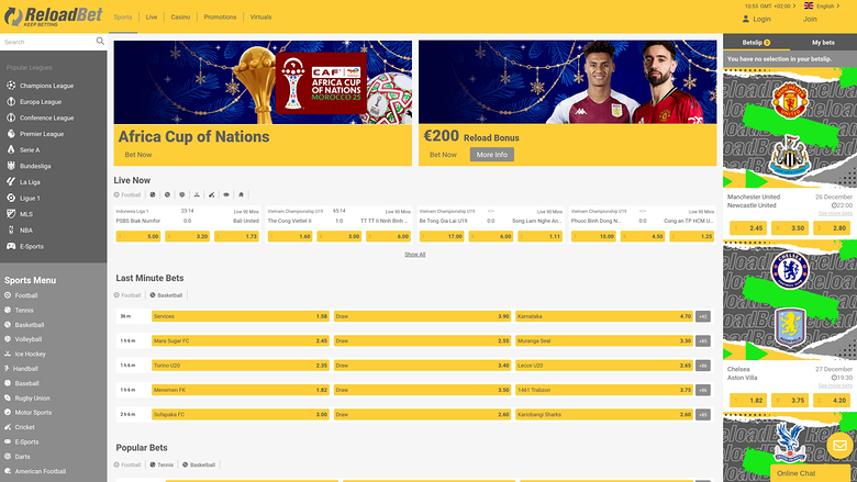 ReloadBet Casino — Sportsbook
