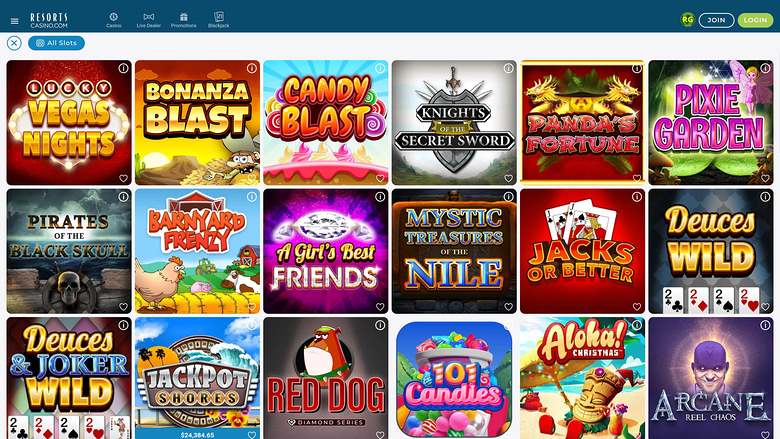 Resorts Casino — Games lobby