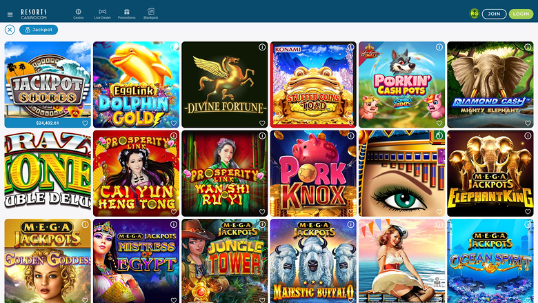 Resorts Casino — Jackpot games
