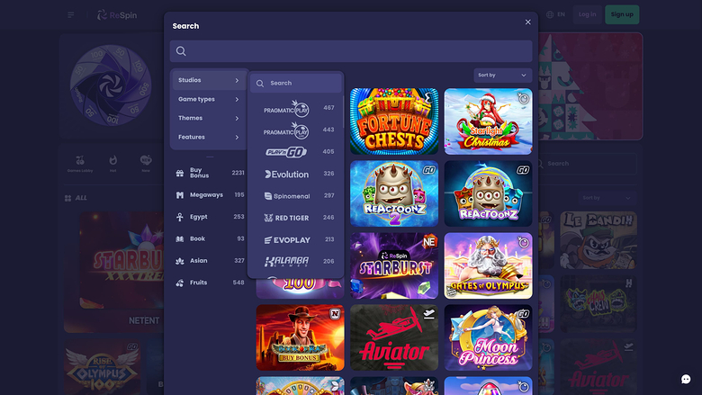 ReSpin Casino — Games by studio