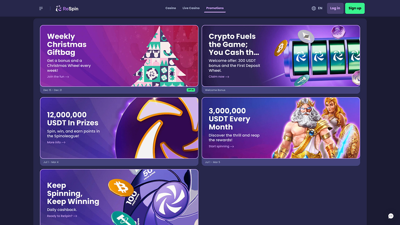 ReSpin Casino — Promotions page