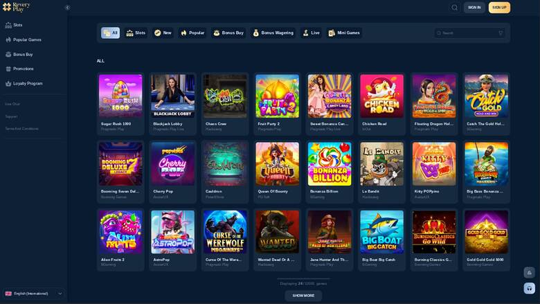 ReveryPlay Casino — Games lobby