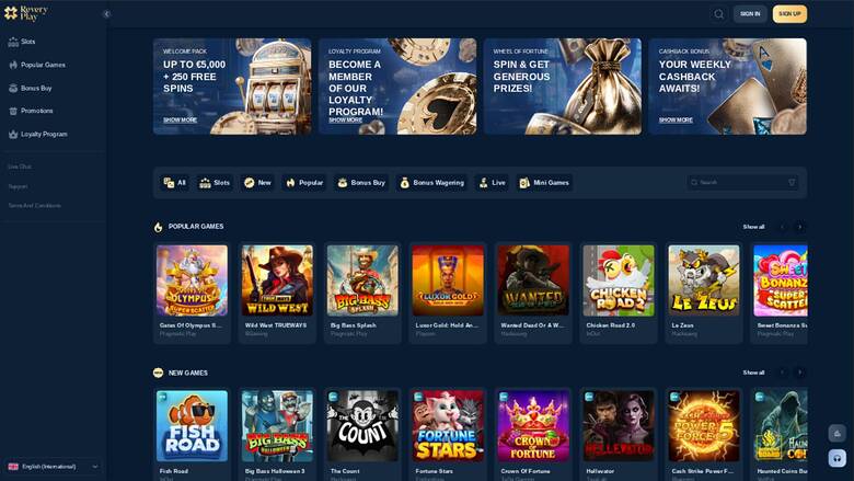 ReveryPlay Casino — Homepage