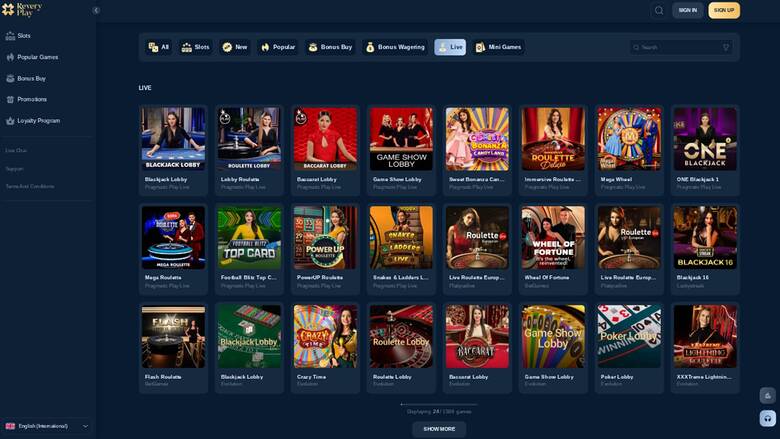 ReveryPlay Casino — Live