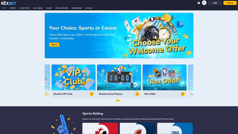 Rexbet Casino — Homepage
