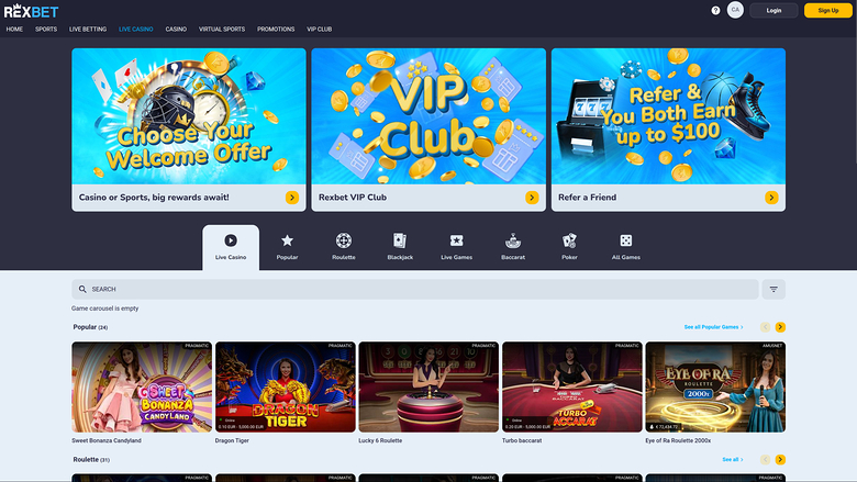 Rexbet Casino — Livedealer