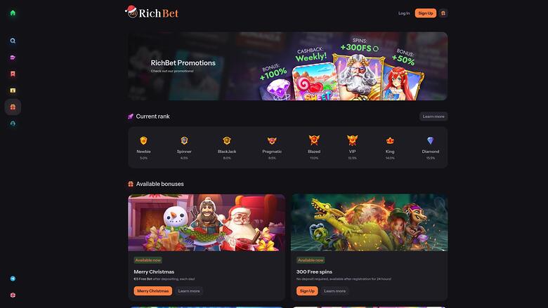 RichBet Casino — Promotions page
