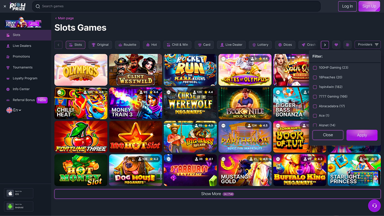 RichPrize Casino — Games by studio