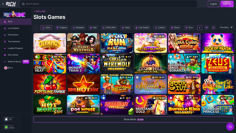 RichPrize Casino — Games lobby
