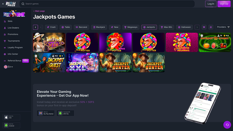 RichPrize Casino — Jackpot games