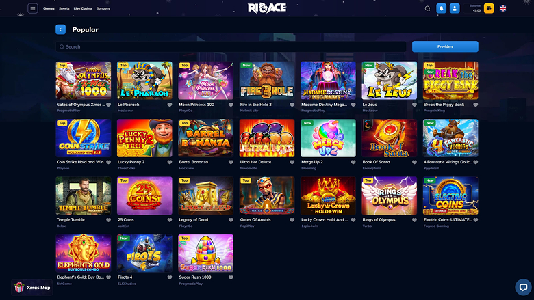 Rioace Casino — Games lobby