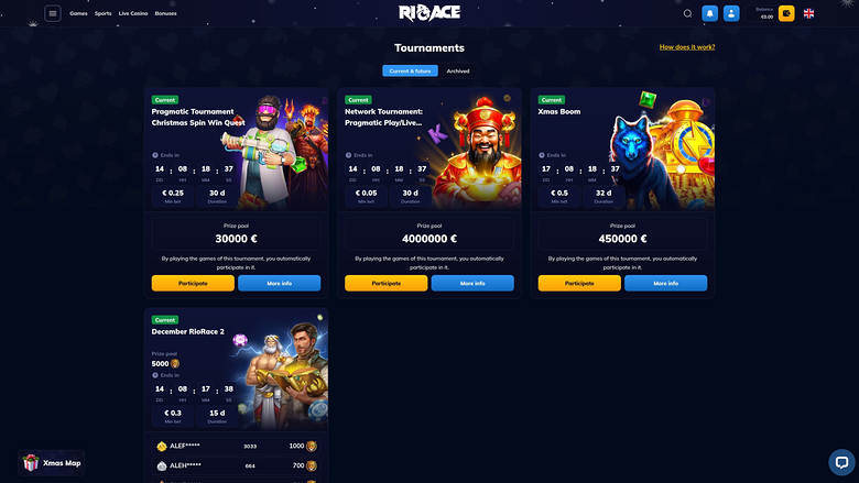Rioace Casino — Tournaments