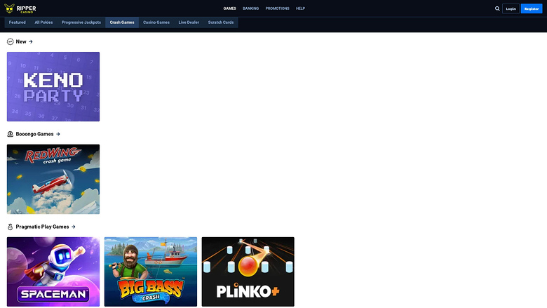 Ripper Casino — Games lobby