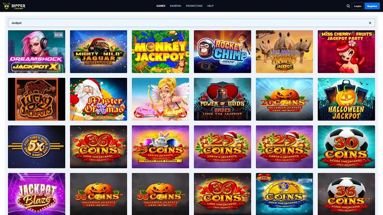 Ripper Casino — Jackpot games