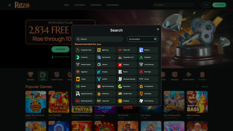 Ritzo Casino — Games by studio