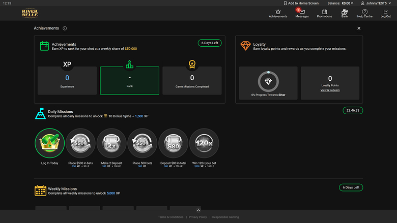Riverbelle Casino — Achievements