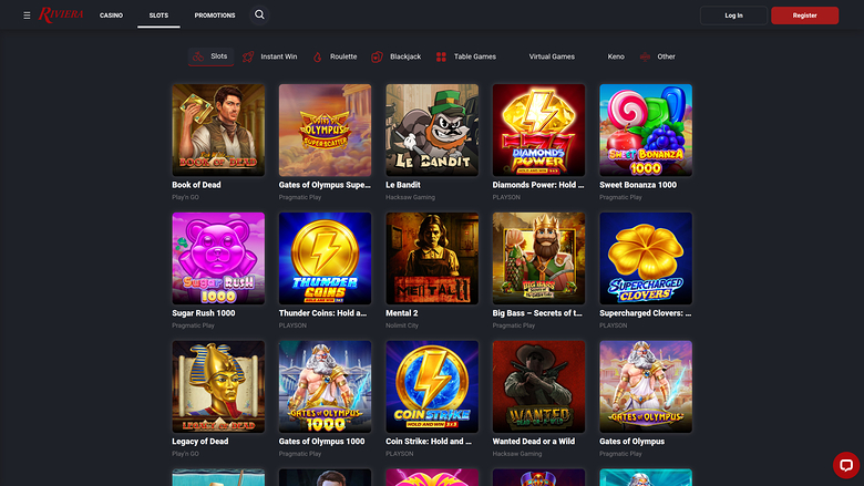 Riviera Casino — Games lobby