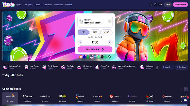 Rizzio.io Casino — Homepage