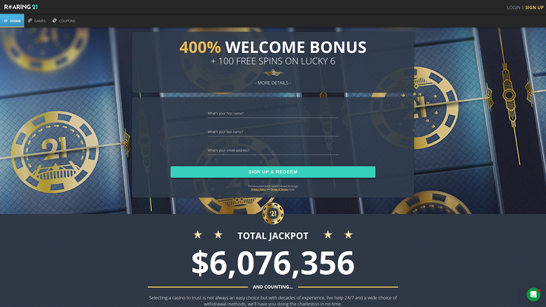 Roaring 21 Casino — Homepage