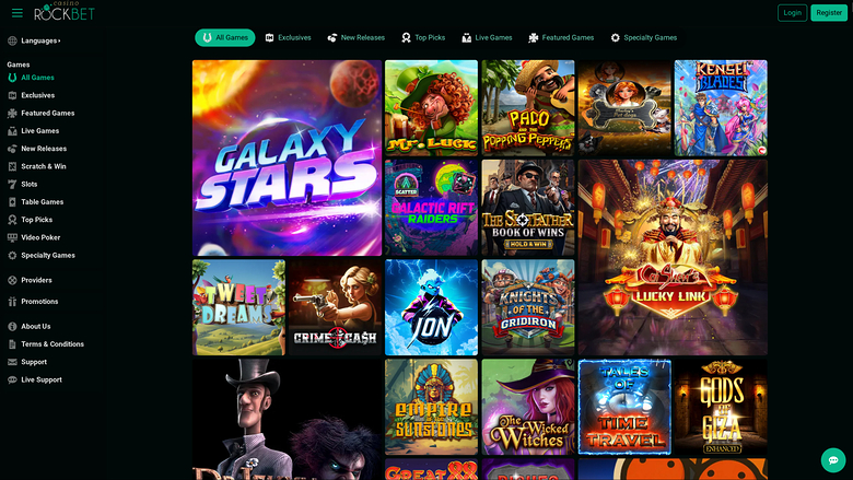 Rockbet Casino — Games lobby
