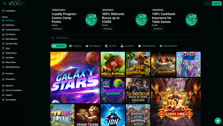Rockbet Casino — Homepage