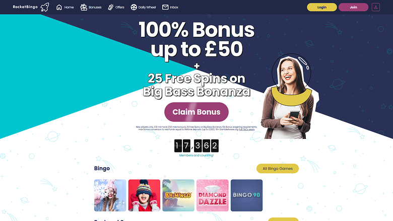 Rocket Bingo Casino — Homepage