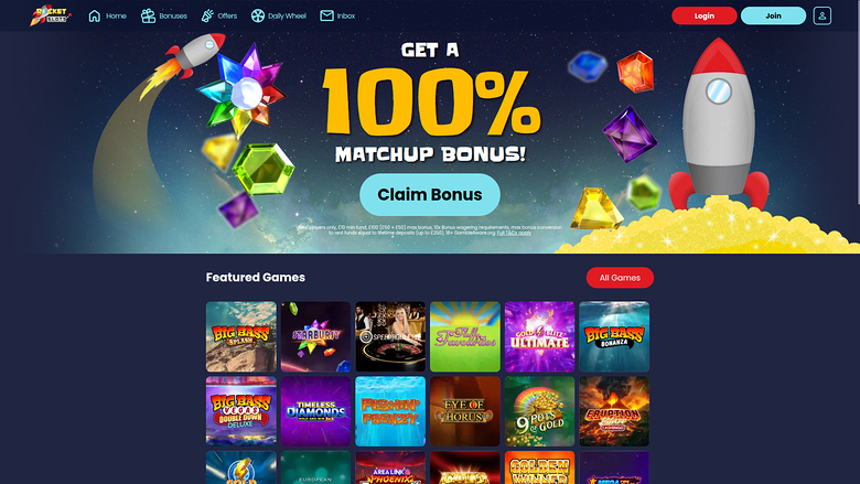 Rocket Slots Casino — Homepage