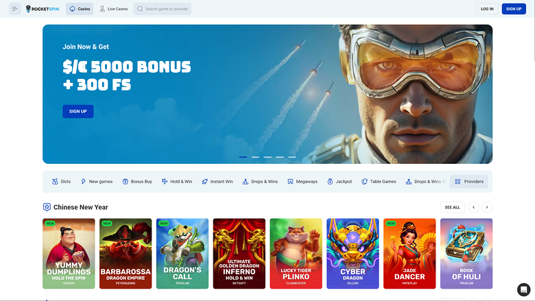 Rocketspin Casino — Homepage
