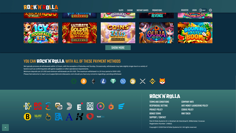 RockNRolla Casino — Games by studio